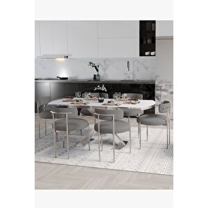 Wella Lak Panel 80x130 Açılır Yemek Masası Mutfak Masası 6 Kişilik Masa Sandalye Takımı