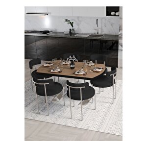 Wella Lak Panel 80x130 Açılır Yemek Masası Mutfak Masası 6 Kişilik Masa Sandalye Takımı