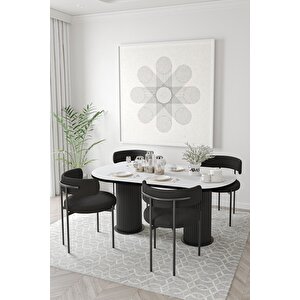 Retro Teddy Sandalye Ptt Silindir Ayak 80x160 Oval Yemek Masası Mutfak Masası Masa Sandalye Takımı