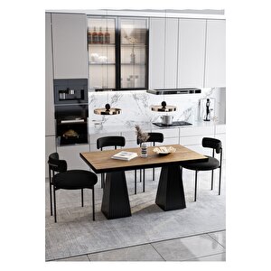 Frame Lake Mdf  Ayak Teddy Sandalye 80x120 Yemek Masası Mutfak Masası 4 Kişilik Masa Sandalye Takım