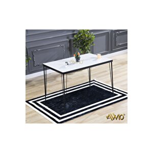 80x120 Mera 4 Kişilik Yemek Masası Takımı-mutfak Masası Takımı-beyaz Oval Kenar