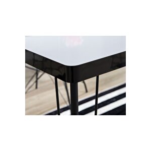 80x120 Mera 4 Kişilik Yemek Masası Takımı-mutfak Masası Takımı-beyaz Oval Kenar