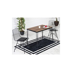 Valentin 2 Kişilik Yemek Masası Takımı-mutfak Masası Takımı- Ceviz 70x110 Oval Kenar
