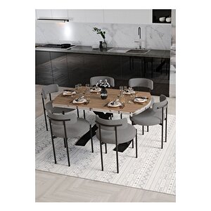 Wella Lak Panel 80x130 Açılır Yemek Masası Mutfak Masası 6 Kişilik Masa Sandalye Takımı