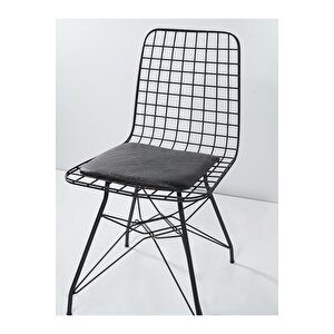 80x120 Siyah Mermer Görünümlü Masa Sandalye Takımı 4 Kişilik