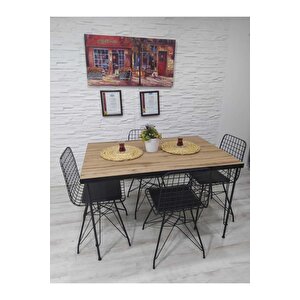 Mercan 4 Kişilik 60-120 Yemek Masası Takımı-mutfak Masası Takımı-balkon Masa Takımı Oval Kenar