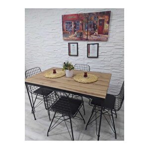 Mercan 4 Kişilik 60-120 Yemek Masası Takımı-mutfak Masası Takımı-balkon Masa Takımı Oval Kenar