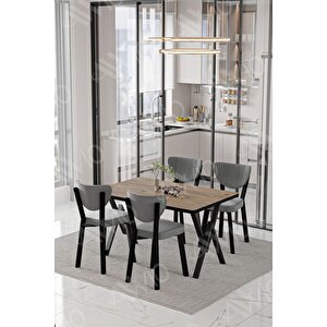 Pedra Elma Sandalye 80x120 Yemek Masası Mutfak Masası 4 Kişilik Masa Sandalye Takımı