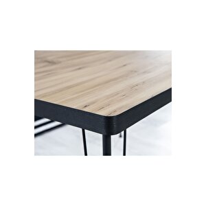 Arya 4 Kişilik 80x120 Yemek Masası Takımı-mutfak Masası Takımı-akça Oval Kenar