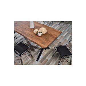 Asel 80x180 Doğal Kütük 6 Sandalyeli Mutfak Masası Takımı-yemek Masası Takımı- Doğal Kütük Ağacı