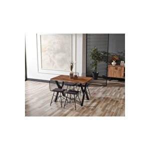 80x120 Doğal Kütük 4 Sandalyeli Yemek Masası Takımı-mutfak Masası Takımı