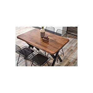 80x120 Doğal Kütük 4 Sandalyeli Yemek Masası Takımı-mutfak Masası Takımı