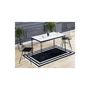 Valentin 2 Kişilik Yemek Masası Takımı-mutfak Masası Takımı-düz Beyaz 70x110 Oval Kenar.