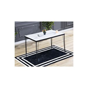Valentin 2 Kişilik Yemek Masası Takımı-mutfak Masası Takımı-düz Beyaz 70x110 Oval Kenar.
