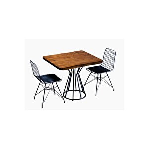 80x80 Kütük 2 Kişilik Yemek Masası Takımı-mutfak Masası Takımı