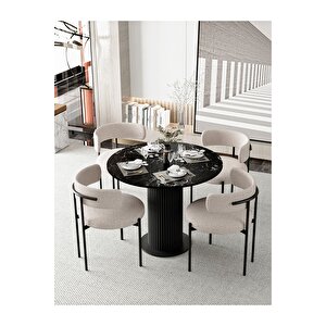 Rio 90x90 Lake Mdf Ptt Ayak Yuvarlak Mutfak Masası Takımı Yemek Masası Takımı