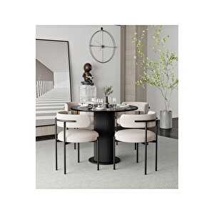 Rio 90x90 Lake Mdf Ptt Ayak Yuvarlak Mutfak Masası Takımı Yemek Masası Takımı