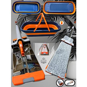 Kendinden Sıkmalı Katlanır Kovalı Lüx Mop Set
