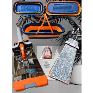 Kendinden Sıkmalı Katlanır Kovalı Lüx Mop Set