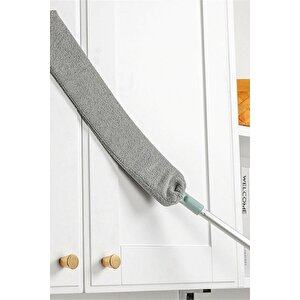 Sihirli Mikrofiber Başlıklı Girintili Yüzey Dip Köşe Raf Temizleme Mopu Toz Alma Fırçası