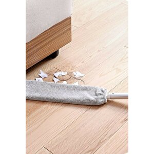 Sihirli Mikrofiber Başlıklı Girintili Yüzey Dip Köşe Raf Temizleme Mopu Toz Alma Fırçası