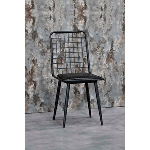 Siyah Kalın Tel Sandalye- Mutfak Masa Sandalyesi