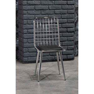 Gümüş Kalın Tel Sandalye- Mutfak Masa Sandalyesi
