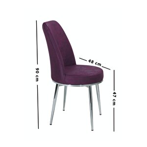 Aslı Metal Ayaklı Mürdüm Sandalye