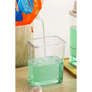 2 Li Sızdırmaz Depolama Sıvı Toz Deterjan Erzak Saklama Kutusu- Ölçekli Kap 1100 Ml 1800 Ml