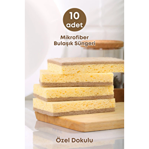 10 Adet Lifli Özel Dokulu Düz Bulaşık Süngeri