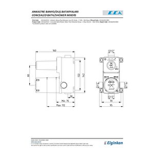 Eca Myra Ankastre Mat Beyaz Banyo Bataryası 2 Parça Set / 2 Yollu 102167203c4-yde+102166201c4