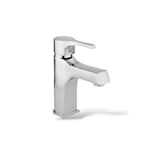Krom Lotus Sabit Lavabo Bataryası Aç - Kapa Lavabo Musluğu  Çift Su Girişli 5 Yıl Garantili