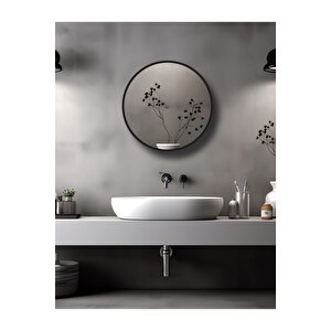 Banyo Dolabı Aynalı / Lavabo Üstü Dolap / Flora Fulya (si̇yah) 60cm