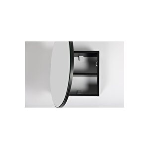 Banyo Dolabı Aynalı / Lavabo Üstü Dolap / Flora Fulya (si̇yah) 60cm