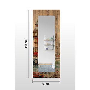  Elizabeth Tower Ahşap Dekoratif Boy Aynası 150x60cm