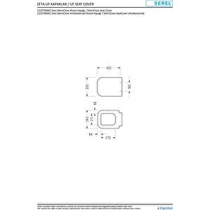 Serel Diagonal 53 Cm Asma Klozet + Serel Zeta Yavaş Kapanan Klozet Kapağı - Dg10ods110h+223zt00002