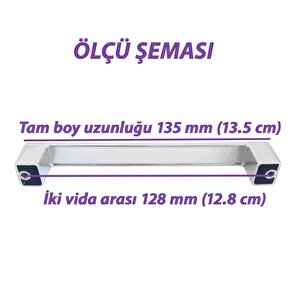 8 Adet Bihter Desenli Kulp 128 Mm Krom Mutfak Kulpu Çekmece Dolap Kapak Kulbu Metal  Mobilya Dolabı Kulpları