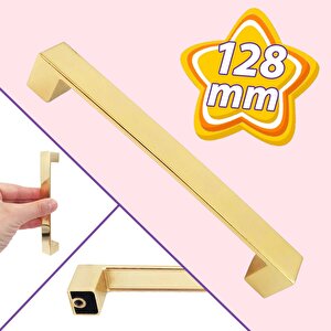 Bihter Düz Kulp 128 Mm Altın Mutfak Kulpu Çekmece Dolap Kapak Kulbu Metal  Mobilya Dolabı Kulpları