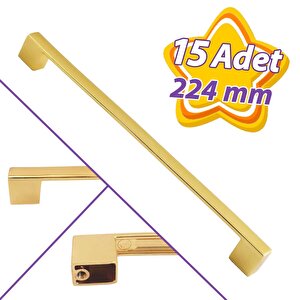15 Adet Marmara Kulp 224 Mm Altın Mutfak Kulpu Çekmece Dolap Kapak Kulbu Metal  Mobilya Dolabı Kulpları