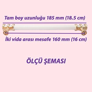 8 Adet Sarmaşık Kulp Beyaz Altın Gold 160 Mm Kulp Mobilya Mutfak Dolabı Çekmece Dolap Kapak Kulpu Kulbu Metal Kulpları
