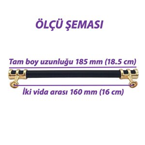 8 Adet Sarmaşık Kulp Siyah Altın Gold 160 Mm Kulp Mobilya Mutfak Dolabı Çekmece Dolap Kapak Kulpu Kulbu Metal Kulpları