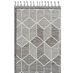 Elit 03 Gri Bukle Salon Halısı Modern Mutfak Halısı Geometrik Halı Koridor Halısı (yeni) 160x230 cm