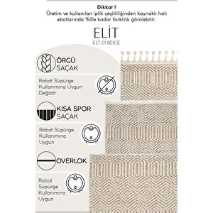 Cool Halı Elit 01 Bej Salon Halısı Bukle İskandinav Halı Yolluk Etnik Mutfak Dekoratif Koridor Halı