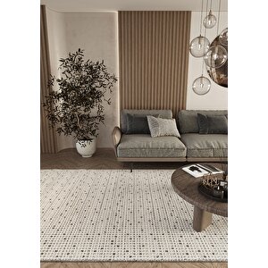 Elit 13 Krem Salon Halısı Bukle İskandinav Halı Yolluk Etnik Mutfak Halısı Koridor Halısı 160x250 cm