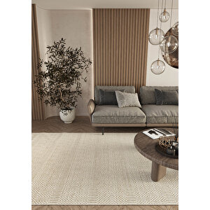 Elit 01 Bej Salon Halısı Bukle İskandinav Halı Yolluk Etnik Mutfak Dekoratif Koridor Halı 80x400 cm