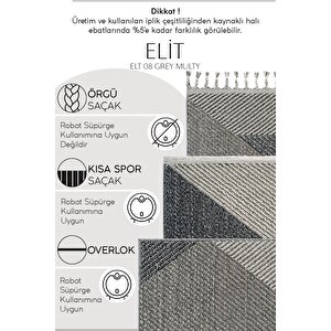 Cool Halı Elit 08 Gri Salon Halısı Bukle İskandinav Halı Yolluk Etnik Mutfak Halısı Koridor Halısı
