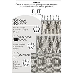Cool Halı Elit 01 Gri Salon Halısı Bukle İskandinav Halı Yolluk Etnik Mutfak Koridor Halısı (yeni)