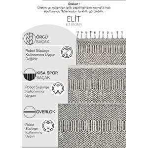 Cool Halı Elit 01 Gri Salon Halısı Bukle İskandinav Halı Yolluk Etnik Mutfak Koridor Halısı