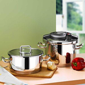 Touch & Cook Kanka Düdüklü Tencere Seti 6 + 4 Litre Ar258255