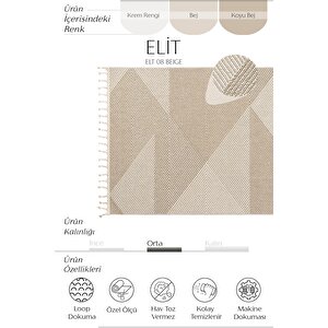 Cool Halı Elit 08 Bej Salon Halısı Bukle İskandinav Halı Yolluk Etnik Mutfak Halısı Koridor Halısı